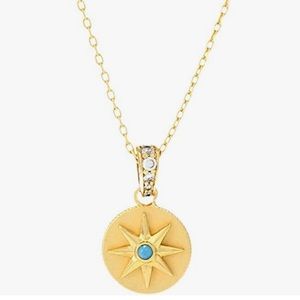 Kate Spade New York Gold-Tone Necklace Semiprecious Gemstone Medallion Pendant
